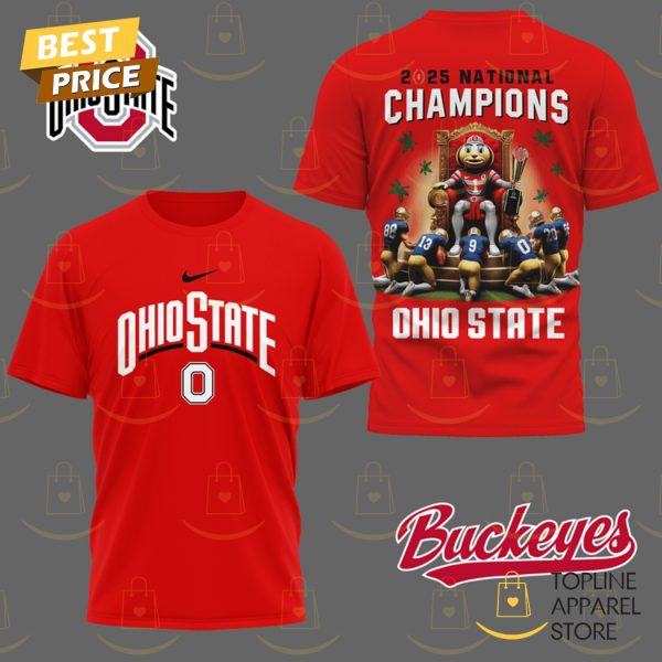 Ohio State Buckeyes 2025 National Champions Ohio State 3D T-Shirt - Red
