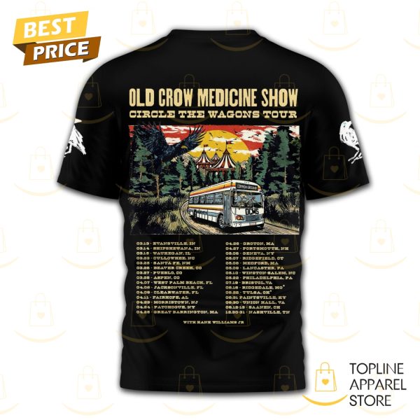 Old Crow Medicine Show Circle The Wagons Tour 3D T-Shirt - Image 3