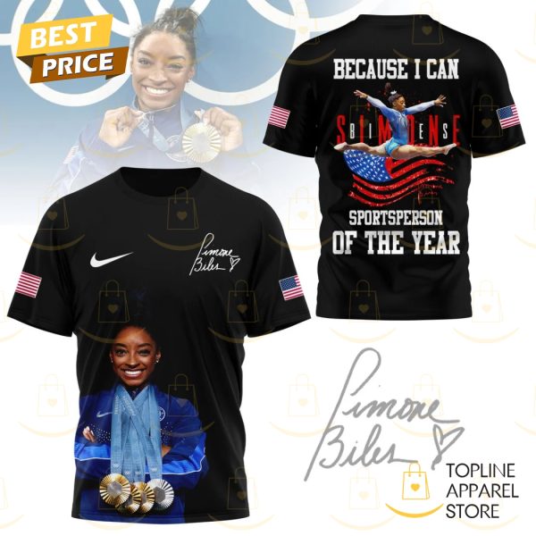 Simone Biles Because I Can Sportsperson Of The Year 3D T-Shirt - Black
