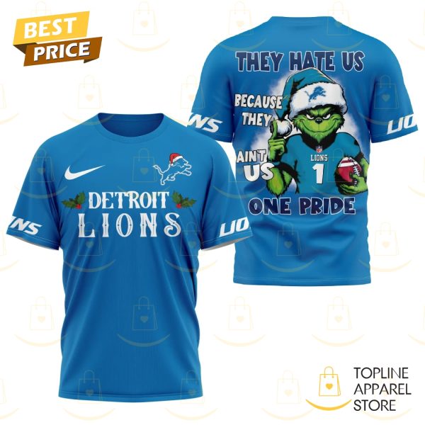 They Hate Us Because They Aint Us One Pride Detroit Lions 3D T-Shirt - Image 3