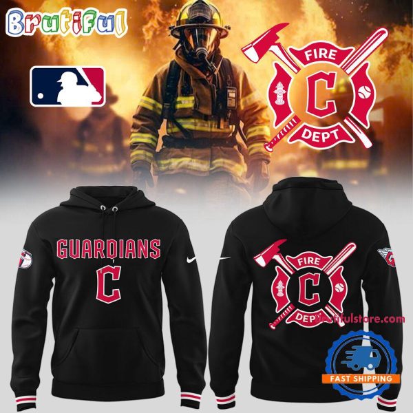 Cleveland Guardians x Firefighter Appreciation Night Black Hoodie