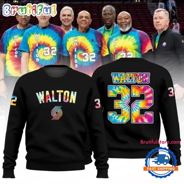 Portland Trail Blazers Bill Walton Tribute 2025 New Design Black Sweatshirt