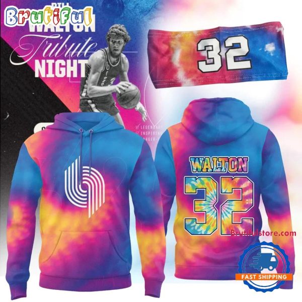 Portland Trail Blazers Bill Walton Tribute 2025 All Over Printed Hoodie