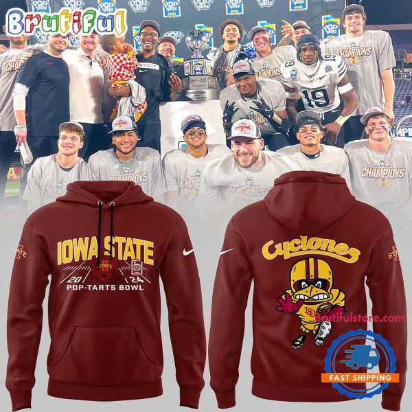 Iowa State Football Cyclone Strength All Over Print Red Hoodie