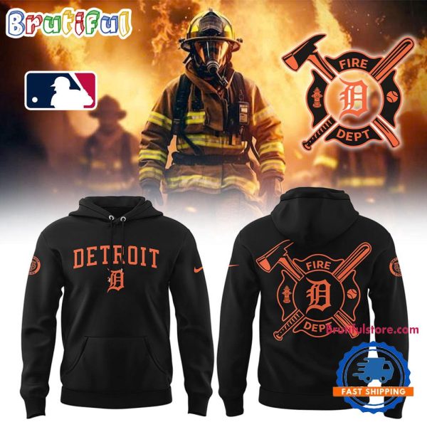Detroit Tigers x Firefighter Appreciation Night 2025 Black Hoodie