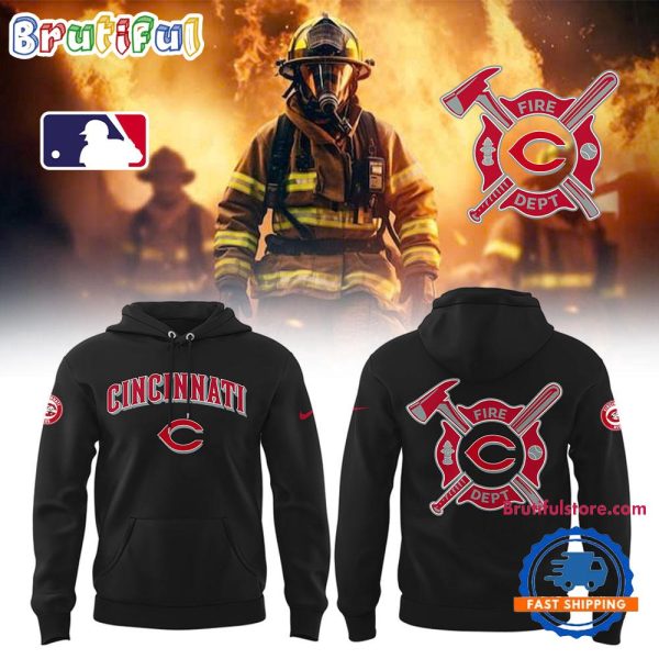 Cincinnati Reds x Firefighter Appreciation Night 2025 Black Hoodie