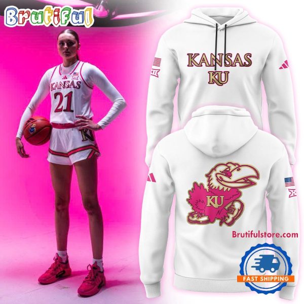 Kansas Jayhawks Women’s Basketball NCAA 2025 Limited White Hoodie
