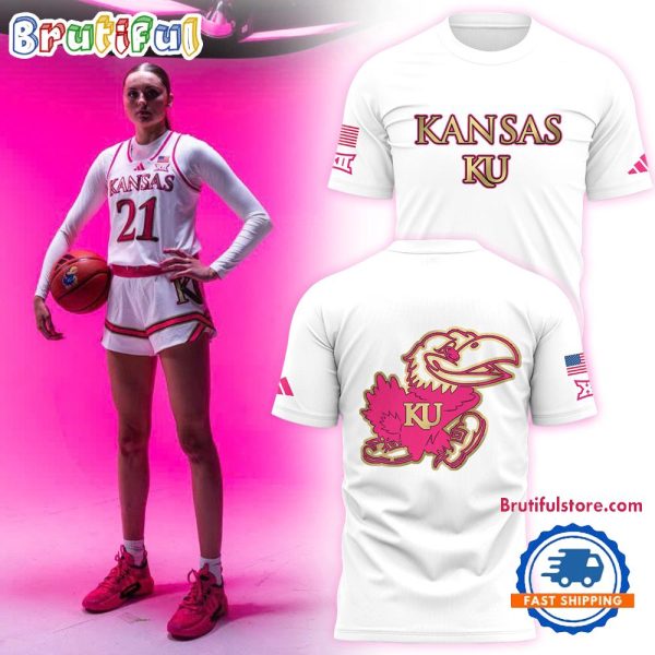 Kansas Jayhawks Women’s Basketball NCAA 2025 Limited White T-Shirt