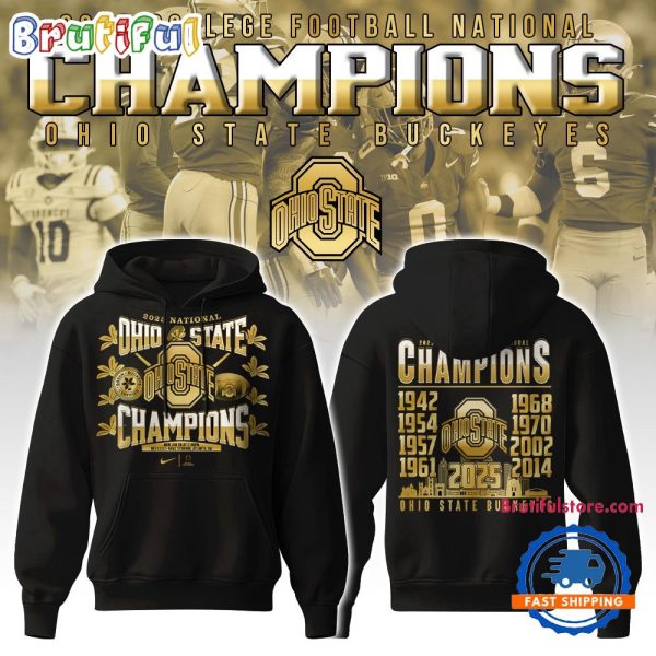 Ohio State Buckeyes NCAA National Champions Golden Hoodie