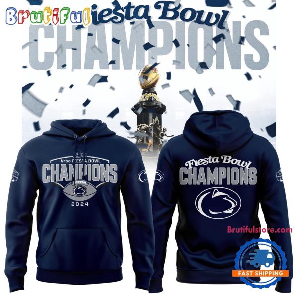 Penn State Nittany Lions FIESTA BOWL CHAMPIONS 2025 New Design Navy Hoodie