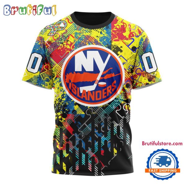 NHL New York Islanders Hockey Logo Team Autism Awareness Design TShirt, Sweatshirt, Hoodie