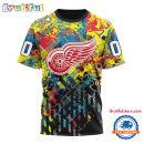 NHL Detroit Red Wings Hockey Logo Team Autism Awareness Design TShirt, Sweatshirt, Hoodie
