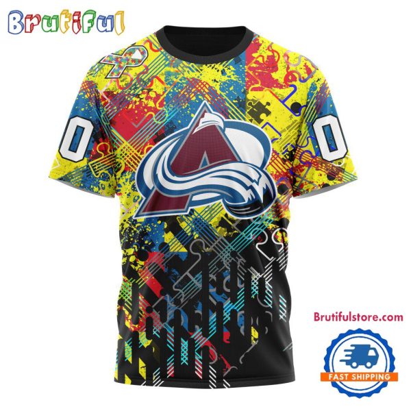 NHL Colorado Avalanche Hockey Logo Team Autism Awareness Design TShirt, Sweatshirt, Hoodie