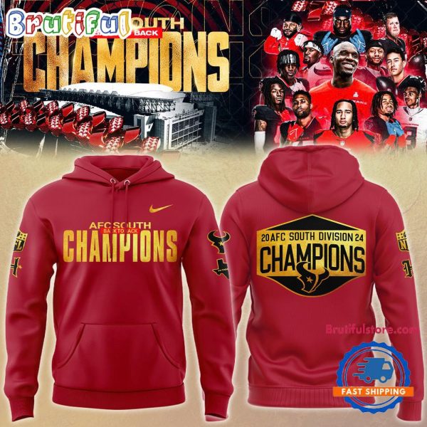 Houston Texans 2024 AFC South Division Champions Red Hoodie