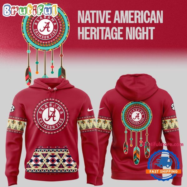 Alabama Crimson Tide Football Native American Heritage Red Hoodie