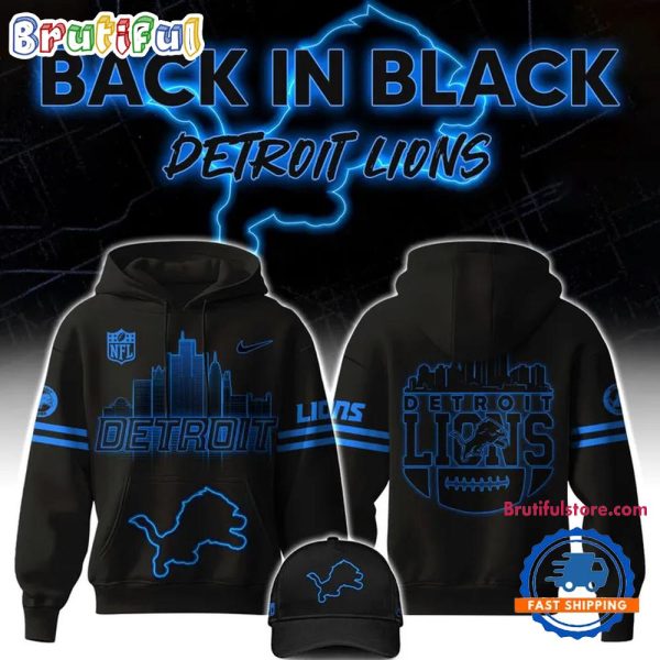Detroit Lions Back In Black 2024 NFL Limited Hoodie