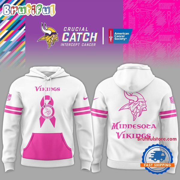 Minnesota Vikings NFL Winter Warrior Intercept Cancer 2024 New Hoodie