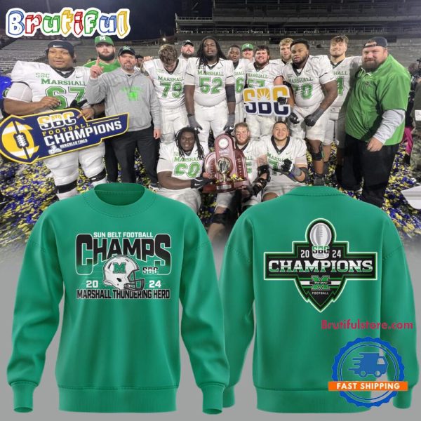 Marshall Thundering Herd Football 2024 Sun Belt Football Conference Champions Sweatshirt