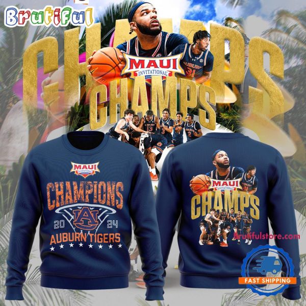 Auburn Tigers Men’s Basketball 2024 Champions Limited Navy Sweatshirt