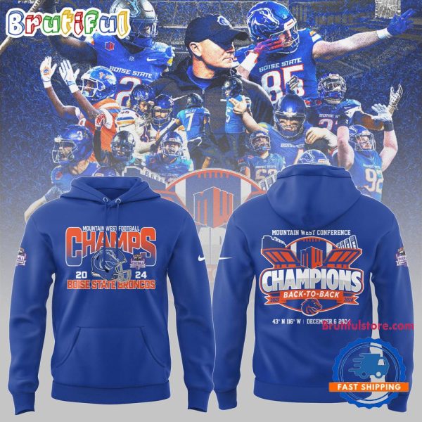 Boise State Broncos Football NCAA 2024 Limited Mountain West Champion Hoodie
