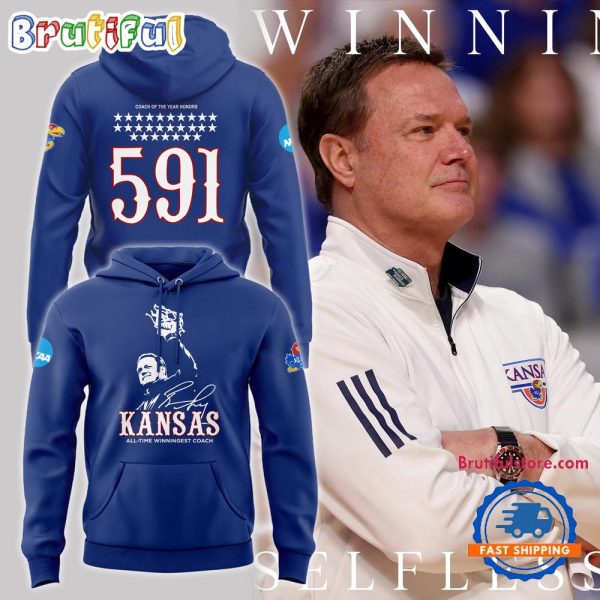 Kansas Jayhawks Basketball Special The Winningest Coach Signature Hoodie