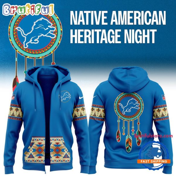 Detroit Lions NFL 2024 Native American Heritage New Zip Hoodie