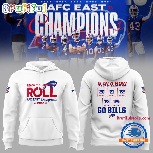 Buffalo Bills AFC EAST Champions 2024 Christmas Limited Edition White Hoodie