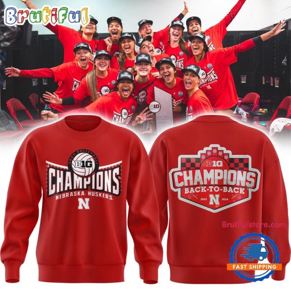 Nebraska Huskers Back To Back Big Ten Women’s Volleyball Regular Season Champions New Sweatshirt