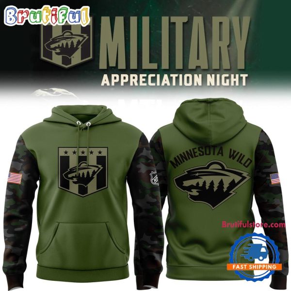 NHL Minnesota Wild Special Veterans Military Apreciation Limited Edition Hoodie