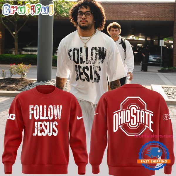 Ohio State Buckeyes FOLLOW JESUS Limited Edition Red Sweatshirt
