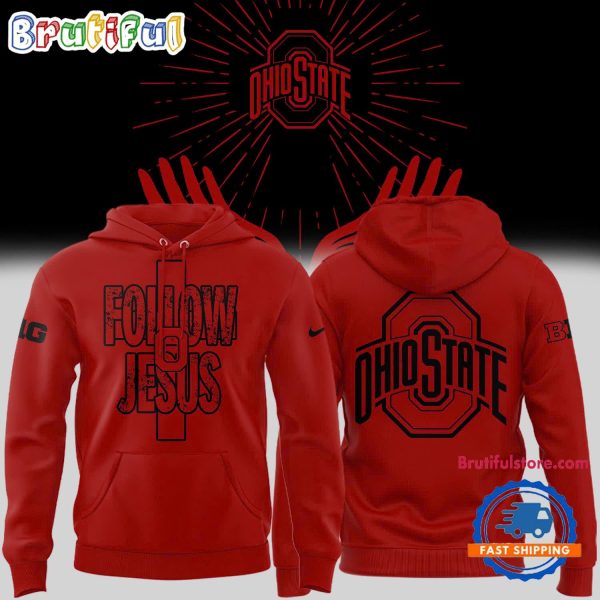 Ohio State Buckeyes FOLLOW JESUS Limited Edition Red Hoodie