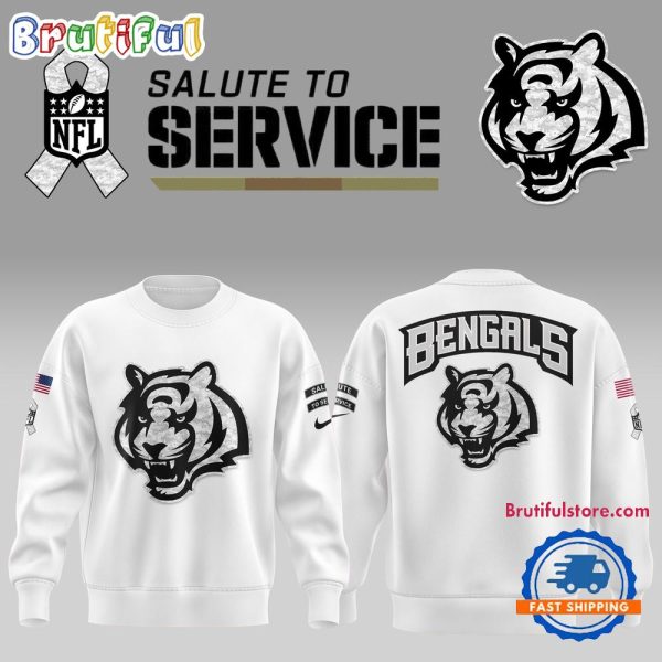 Cincinnati Bengals 2024 NFL New Design White Sweatshirt