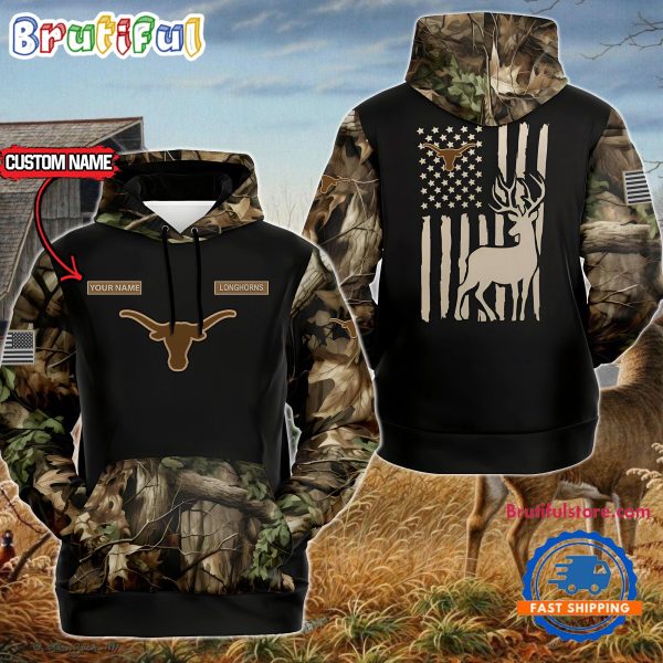 NCAA Texas Longhorns Sporty Camo Hunting Style Hoodie, Sweatshirt, TShirt