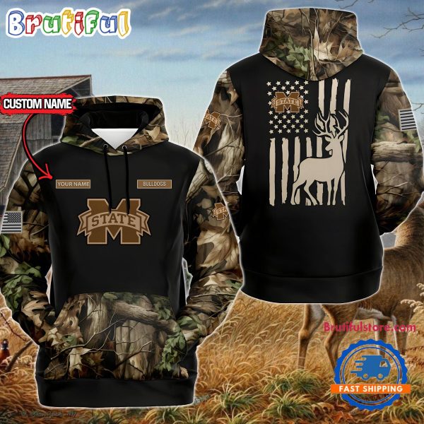NCAA Mississippi State Bulldogs Sporty Camo Hunting Style Hoodie, Sweatshirt, TShirt