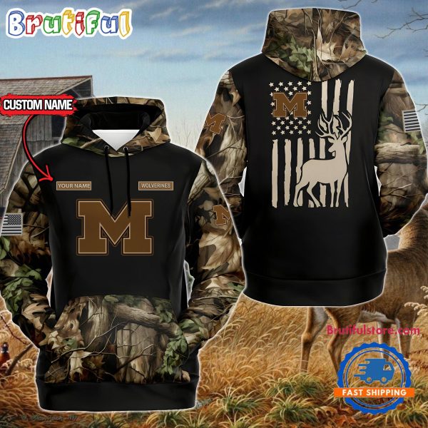 NCAA Michigan Wolverines Sporty Camo Hunting Style Hoodie, Sweatshirt, TShirt