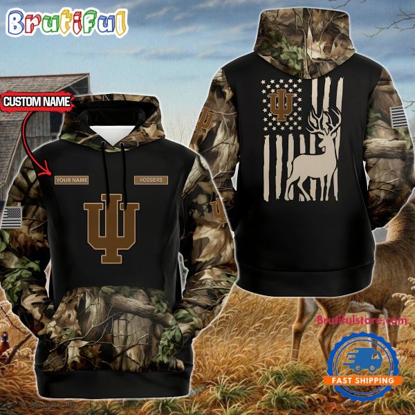 NCAA Indiana Hoosiers Sporty Camo Hunting Style Hoodie, Sweatshirt, TShirt
