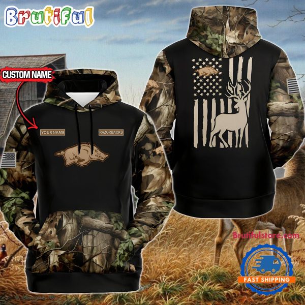 NCAA Arkansas Razorbacks Sporty Camo Hunting Style Hoodie, Sweatshirt, TShirt