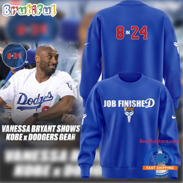 Vanessa Bryant Shares Kobe x Los Angeles Dodgers Apparel After World Series Win Blue Sweatshirt