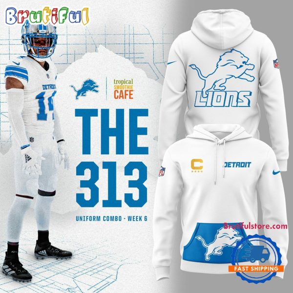 Detroit Lions 2024 Limited Detroit Map The 313 White Hoodie