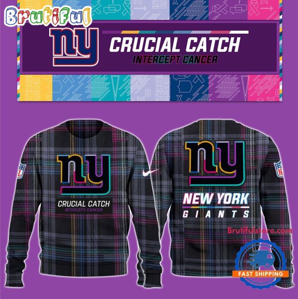 NFL New York Giants Football Crucial Catch Intercept Cancer Design New Unisex Sweatshirt, Hoodie, TShirt