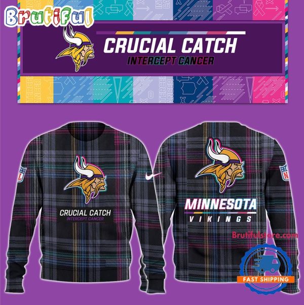 NFL Minnesota Vikings Football Crucial Catch Intercept Cancer Design New Unisex Sweatshirt, Hoodie, TShirt