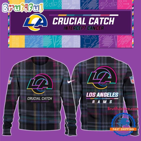 NFL Los Angeles Rams Football Crucial Catch Intercept Cancer Design New Unisex Sweatshirt, Hoodie, TShirt