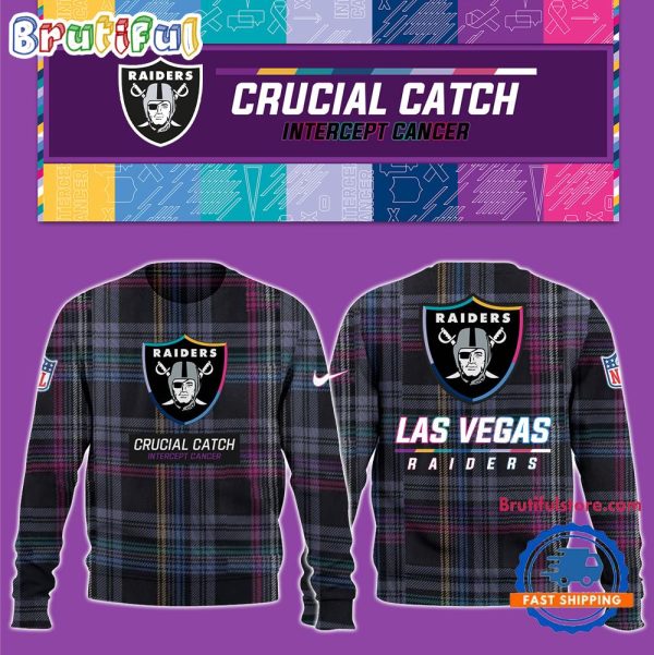 NFL Las Vegas Raiders Football Crucial Catch Intercept Cancer Design New Unisex Sweatshirt, Hoodie, TShirt