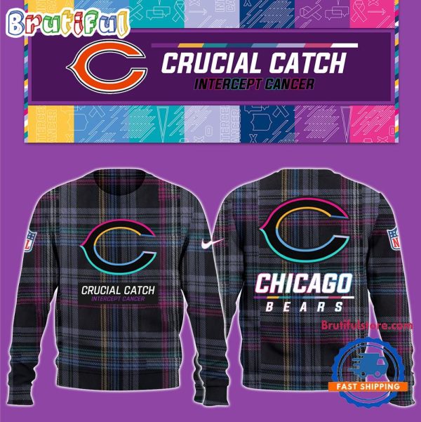 NFL Chicago Bears Football Crucial Catch Intercept Cancer Design New Unisex Sweatshirt, Hoodie, TShirt