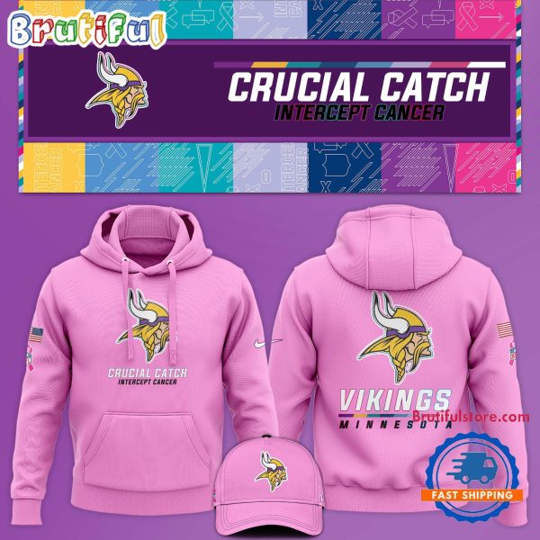 NFL Minnesota Vikings Crucial Catch Pink Breast Cancer Awareness Limited Edition Hoodie