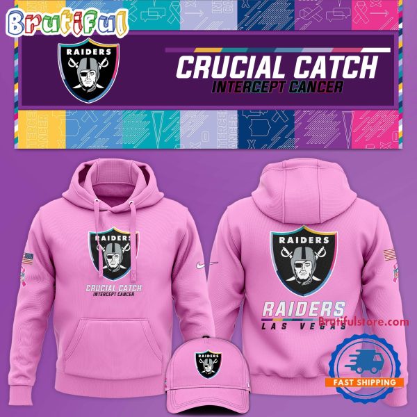 NFL Las Vegas Raiders Crucial Catch Pink Breast Cancer Awareness Limited Edition Hoodie