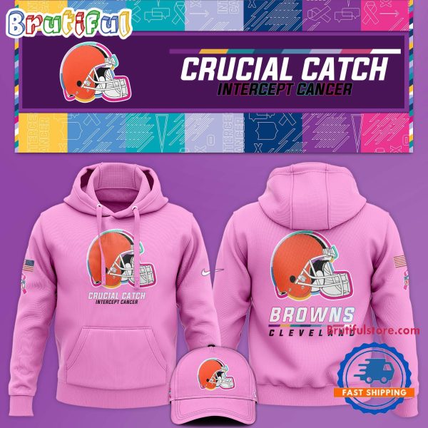 NFL Cleveland Browns Crucial Catch Pink Breast Cancer Awareness Limited Edition Hoodie
