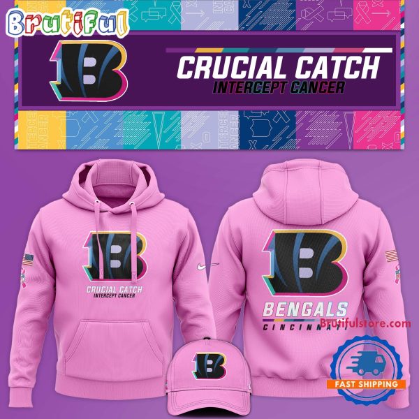 NFL Cincinnati Bengals Crucial Catch Pink Breast Cancer Awareness Limited Edition Hoodie