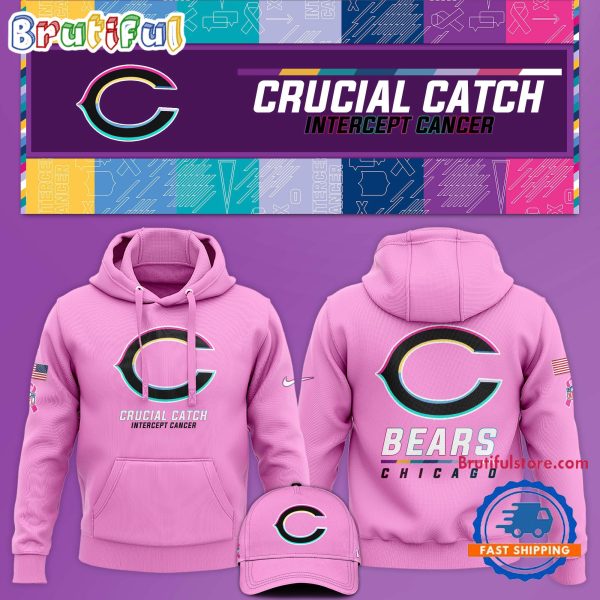 NFL Chicago Bears Crucial Catch Pink Breast Cancer Awareness Limited Edition Hoodie