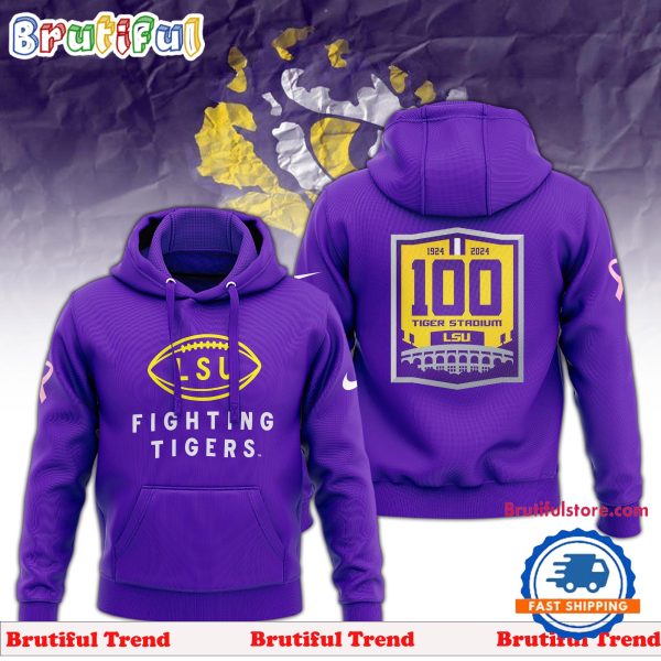 LSU Tigers Football 100th 1924-2024 Tiger Stadium Fighting Tigers Hoodie